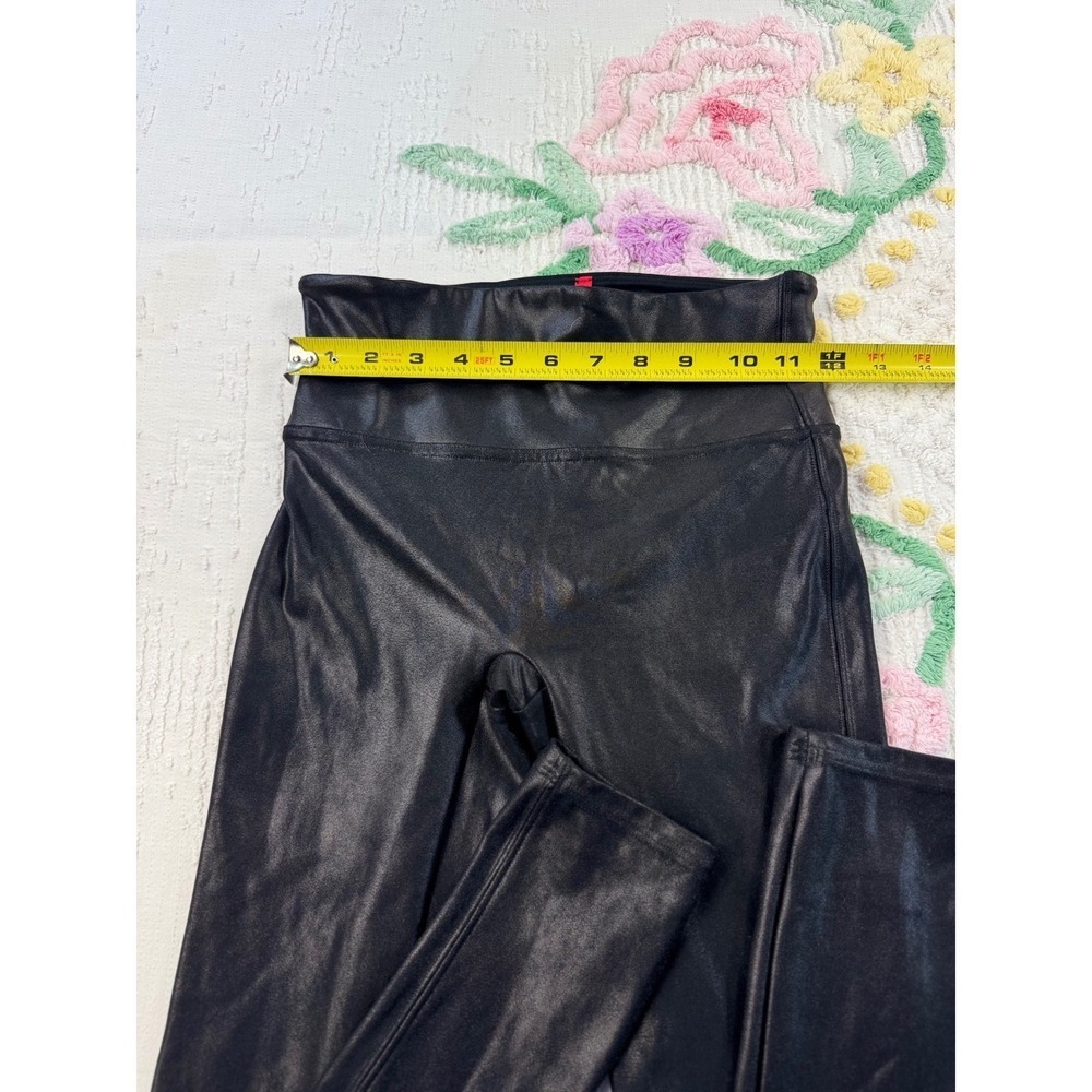SPANX Small Petite Faux Leather Leggings High Waist Black Pull On Pants‎ - Picture 3 of 9